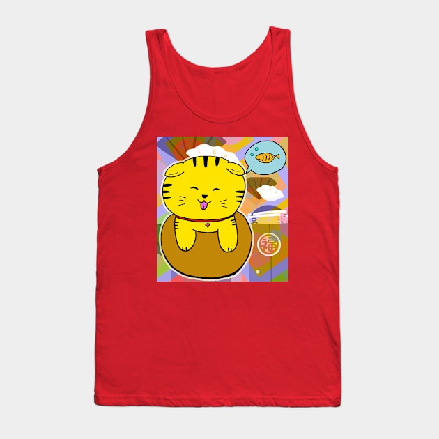 Fortune Cat Tank Top by BABA KING EVENTS MANAGEMENT